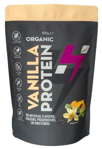 Hylife Nutrition - Organic Protein Powder - Vanilla Vegan Protein Powder (450g - 15 Servings) Natural Powdered Ingredients, No Artificial Sweeteners, Dairy, Gluten, Soy Free, Pea Protein