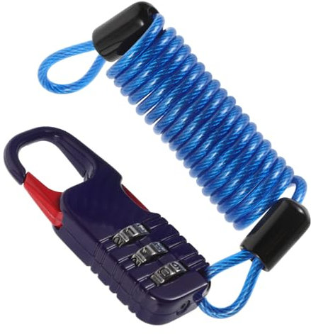 UKCOCO Anti-diebstahl Fahrradschloss Mit Einstellbarem Zahlenschloss Stahlseil Diebstahlschutz Für Motorrad Roller Und Helm Tragbar Robust Schnittfest Vielseitig Einsetzbar Schwarz