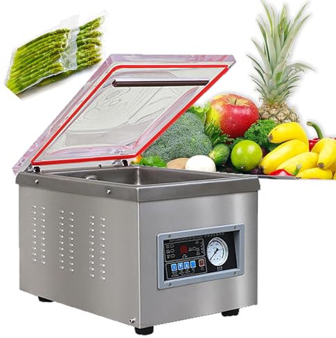 RoyceBee Selladora Al VacíO de CáMara para Porcionado, Restaurantes, Catering, Food Trucks, Sous Vide y Uso DoméStico para Productos Secos, LíQuidos y Marinadas,400T