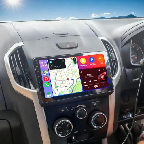 4+64G Android 14 Car Stereo for Isuzu D-Max 2012-2018 9-Inch Double Din Car Stereo Radio GPS Sat Nav w/Wireless Carplay & Android Auto Car Player w/Rearview Camera SWC Split Screen WIFI FM/RDS
