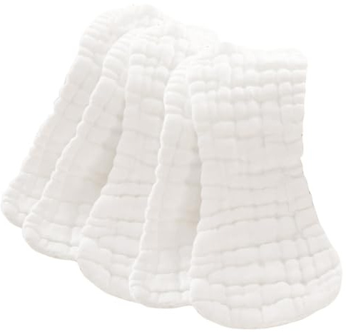 Pañales de Algodón para Bebés, 5 Unidades, Reutilizables | Gasa de Algodón, Alta Absorción y Transpirabilidad, Aptos para Cuna y Silla
