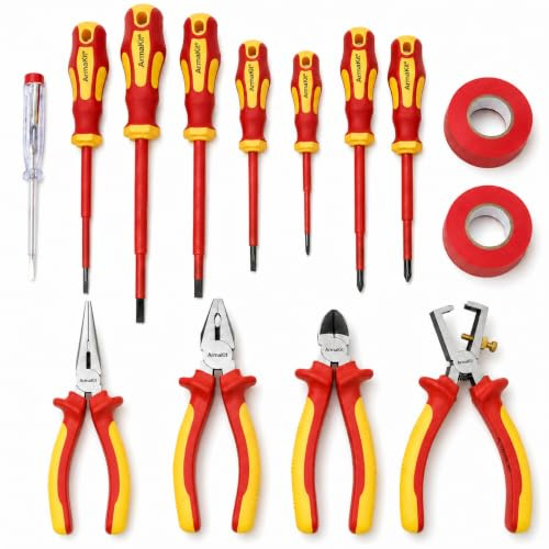 ArmaKit VDE Combination Tool Set - 14 piece Insulated Tool Kit Tested and Certified to IEC60900 1000v (AKVDE-14t)