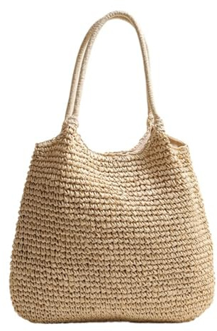 Beach Bags for Women Summer Travel Tote Shoulder Bag Straw Knitted Fashion Handbags