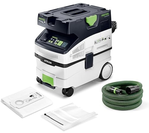 Festool CTL MIDI I AC Absaugmobil CLEANTEC - Industriesauger Bluetooth | AutoClean Filterreinigung, Automatik-Steckdose, 15l Behälter, glatter Saugschlauch, mobil & kompakt für Baustellen