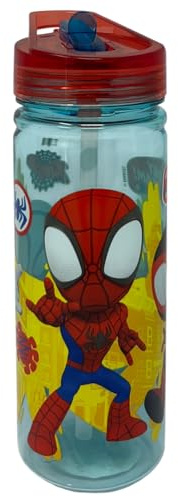 CARTOON Spidey tritan vattenflaska och hennes fantastiska vänner Marvel ecozen med hopfällbar pip barnflaska 580 ml BPA-fri