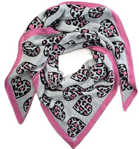 Zwillingsherz Schal Dreieckstuch Damen Halstuch viele verschiedene Muster Dog Lover, Leo in Herz u.a. Freizeit 50% Baumwolle, 50% Polyacryl