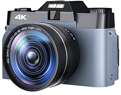 Camescope Numerique, Appareils photo numériques Vintage à mise point automatique for la photographie objectif grand Angle 52mm 4K caméscope en continu Compact enregistreur Vlog rétro(32G TF Card,NA-U8