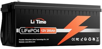 LiTime Bateria Litio Lifepo4 12V 200Ah con Calefaccion Automatica y Carga a Baja Temperatura, 2560Wh Energia Utilizable, 15000 Ciclos, Bateria 12V para Caravana, Energía Respaldo, Aplicación Fuera Red