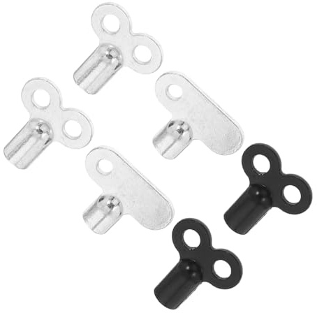 HOMSFOU 6pcs Radiator Bleed Key Set Radiator Valve Wrenches and Valve Adjusting Multifunctional HVAC Tool with Extended and Standard