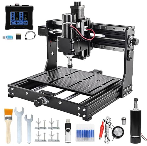 Desktop CNC Router Engraving Machine for Woodworking, Plastic, Acrylic Cutting with Limit Switches - Precision Milling and Engraving Tool