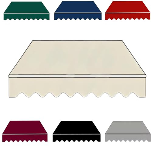 Baldacchino di Ricambio per Tenda Retrattile 200cm 300cm 500cm 700cm Tessuto di Ricambio per Tende da Sole Impermeabile per Esterni Patio Tenda Telone(Beige,300x200cm)