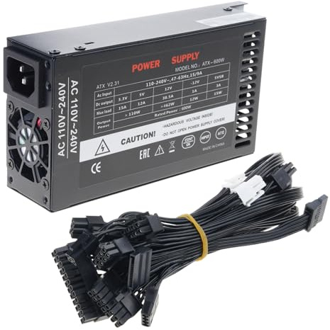 600W Full Modulars 1U Flexs ATXs PSUs PC Power Supply 110-264V For K39 ITX Case Game Desktop Flexs ATXs PSUs