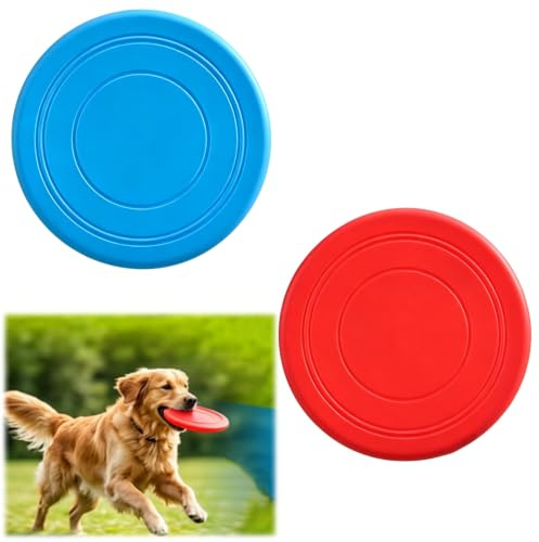 Rndqw 2Pcs Dog Frisbee, Durable Tear Resistant and Soft Frisbee Dog Toy | Stain Resistant and Durable Soft Frisbee, Flying Smoothly Mini Frisbee, Bending Resistance Dogs Frisbee
