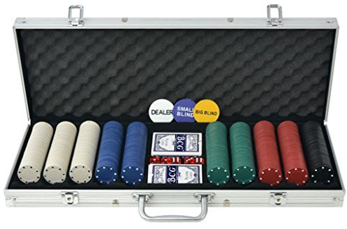 Festnight Poker Set mit 500 Pokerchips Aluminium Pokerset Koffer
