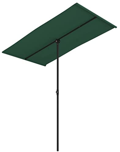 vidaXL Parasol de Jardin avec Mât en Aluminium, Pare-Soleil de Patio, Abri de Soleil, Parasol de Terrasse Extérieur, 180x110 cm Vert