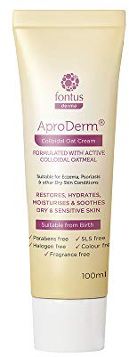 AproDerm® Colloidal Oat Cream 100ml Tube – Paraffin Free, Vegan, 2-in-1 Moisturiser and Soap Substitute; Suitable for Dry Skin, Eczema, Dermatitis and Psoriasis