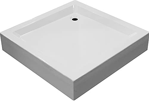Sellon24® Duschwanne Duschtasse Quadrat Viertelkreis Acrylwanne Standard 16cm hoch weiß (90x90x16cm)