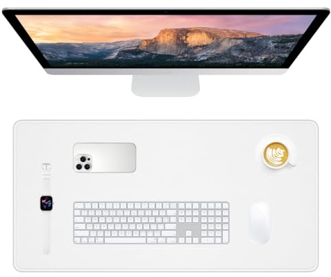 Dapesuom Großes Gaming-Mauspad, erweitertes Schreibtischmatte mit genähten Kanten, wasserabweisendes Tastaturpad mit Rutschfester Unterseite, großes XXL-Mauspad für Gamer, 80 x 40 cm, Weltraumgrau