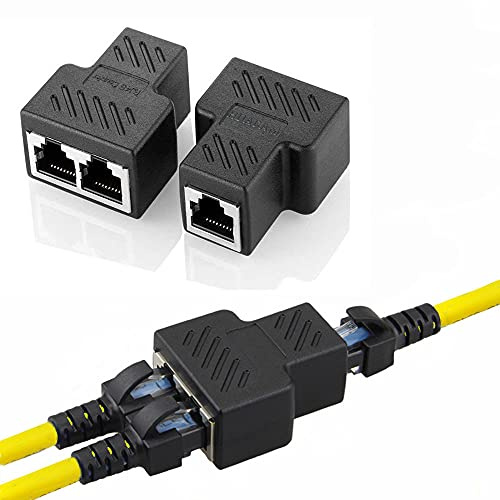 Aoiutrn Adaptateur répartiteur RJ45, connecteur USB 1 vers 2 réseau, double LAN Ethernet, prise 8P8C, câble d'extension pour Cat5, Cat5e, Cat6, Cat7