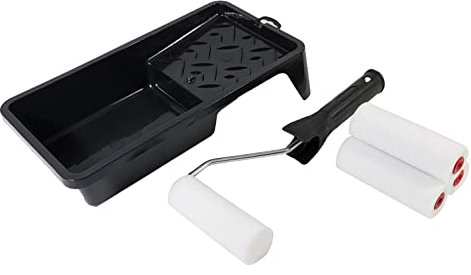 Set professionale per verniciatura 4 rulli in schiuma da 10 cm + vaschetta per vernice