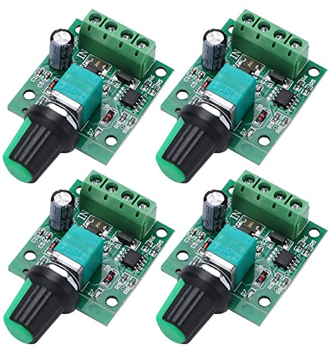 VooGenzek 4 Stücke DC 1.8V 3V 5V 6V 12V 2A 30W PWM Motor Drehzahlsteller, 1803BK 1803B Einstellbarer Niederspannungs DC Motordrehzahlregler mit Knopf