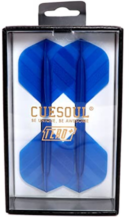 CUESOUL TERO+ AK4P Dart Flights,Neues Double Direction Teleskop und Rotating Dart Flights System（blau）