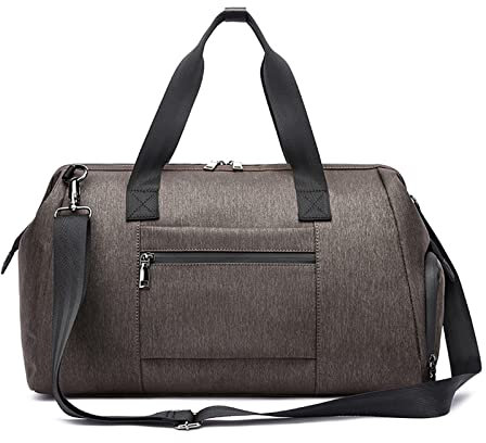 FANDARE Reisetasche Große Sporttasche Schultertasche Tote Handtasche Männer Weekender Tasche Kliniktasche Schwimmtasche mit Schuhfach Trainingstasche für Frauen Männer Crossbody Bag Braun