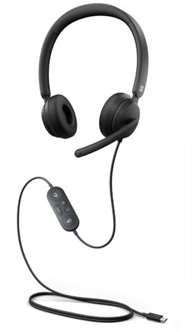 Microsoft Modern USB-C On-Ear Headset – Noise Cancelling Microphone, Certified for Microsoft Teams, Mute Control with Status Light, Superior Sound, Black
