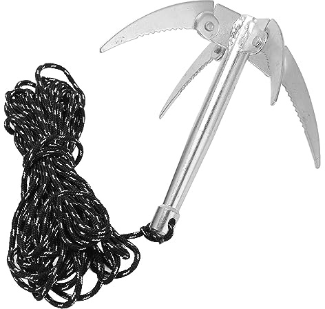 Dilwe Fishing Water Grass Knife, Stainless Steel Rustproof Foldable Water Weed Removal Knife Tool with 10m Ropes