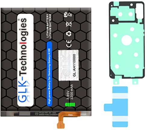 High Power Ersatzakku kompatibel mit Samsung Galaxy A20e SM-A102 SM-A102N SM-A102P GLK-Technologies Battery accu 3200mAh Akku inkl. 2X Klebebandsätze 2026 BJ