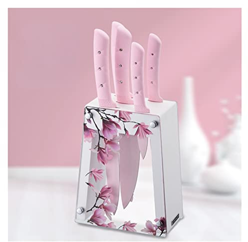 Küchenzubehör Küchenmesser Set 6 PCs 3CR13 Edelstahl -Kochmesser for womwn rosa Edelstahlküchenmesser Set