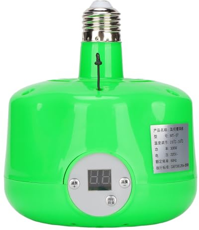 EVTSCAN E27 300 W HhnerstallHeizlampe mit LCDTemperaturregelung, einstellbar 28–35 C, warmes Licht und Belftung fr Geflgel, Enten, Gnse, Reptilien und Kleintiere