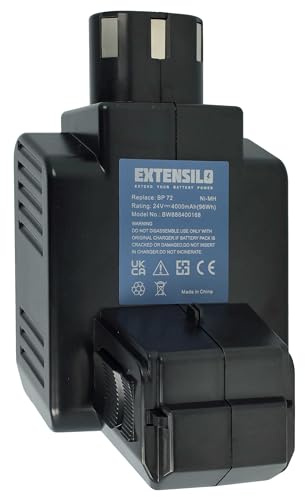 EXTENSILO Batería reemplaza Hilti BP72 | BP60, 331530, BP40 para herramienta (4000 mAh, NiMH, 24 V)