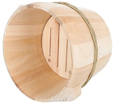 STOBAZA Wooden Steaming Bucket for Rice Steamer Kitchen Supply Handle Steamed Rice Barrel in Natural Material for Cooking Random Style