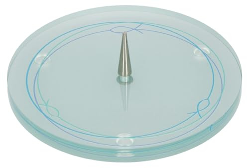 Butzon & Bercker Premium Glasleuchter Fisch-Motiv – Symbolleuchter aus Glas mit Farbdruck, Dorn (vernickeltes Messing), 13,5 cm, Kerzenhalter für Ø bis 80 mm