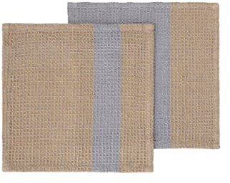 blomus Spültücher 2er Set -GANO- Spültuch aus 100% Baumwolle 25x25cm (Indian Tan/Tradewinds)