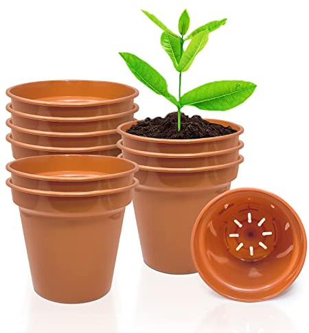 WINSOME Plastic Garden Pot Saucer with Flower Pot Drip Trays for Indoor & Outdoor Plants (Pot (3 Inch- Pack of 10))