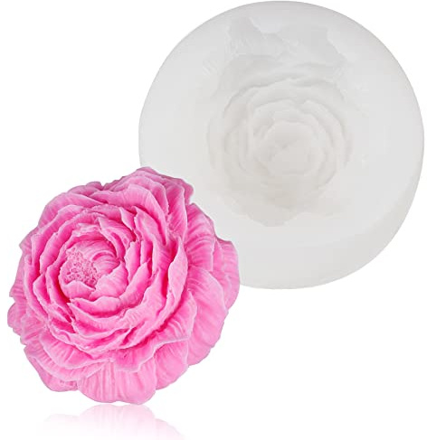 3D Large Food Grade Peony Silicone Moulds for Crafting and Candle Making | Aromatherapy Candle Moulds, Reusable Soap Moulds for DIY Craft, Chocolate Cake, Home Decoration, Wedding