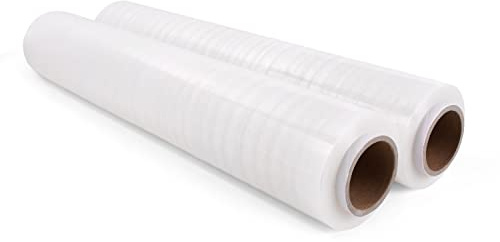 Inoverse stretchfolie transparent skötfilm, film för möbler och flytt, pallfolie, handstretchfilm, förpackningsfolie på rulle, sträckfilmrulle, förpackningsmaterial, 40 cm/900 g, 2 rullar
