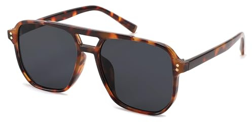 FEISEDY Retro Square Aviator Sunglasses Women Men 70s Vintage Trendy Plastic Frame Sun Glasses B2835
