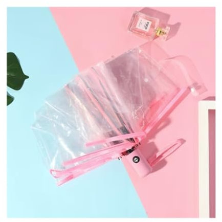 JCAKES Folding Umbrella Automatic Transparent Rainbow Umbrella Rain Women Men Folding Windproof Paraguas PVC Transparent Sun Rain Umbrella Windproof