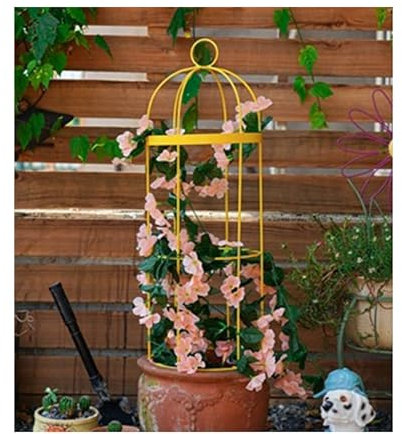 Rosen Obelisk Spalier, Gartenspalier für Kletterpflanzen im Innen- und Außenbereich, Tomatenkäfig zur Unterstützung von Gartenpflanzen, hohe Pflanzenpfähle im Topf zur Unterstützung ( Size : 104*44cm