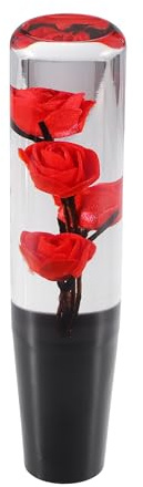 Motoforti Universal Rose Gear Shift Knob for Manual Auto 19cm Acrylic Red | Manual Automatic Stick Gear Shifter Knob, Gear Shift Knob, 1 Set