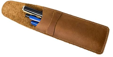 TERNCOEW Stifteetui aus Leder im Vintage-Stil, Tasche für Stifte, Schreibwaren, Organizer, Tasche für Studenten, Büro, Damen, Herren, Business, Reisen, Leder-Stifttasche und Etuis für Gürtel,