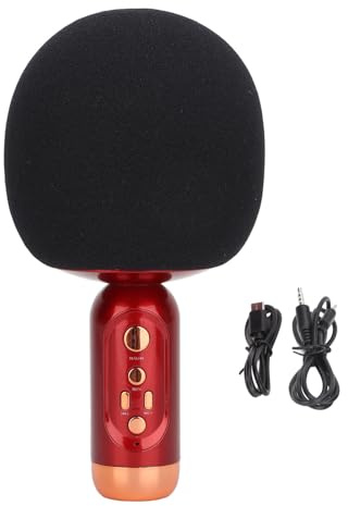 Jectse Haut-Parleur de Microphone Portable 5.0, Micro sans Fil avec Emplacement pour Carte Mémoire, Micro Chantant Portable Rechargeable pour Enfants et Adultes