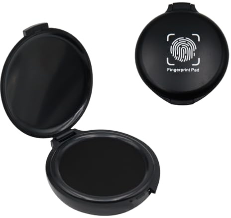LICQIC Thumbprint Ink Pad, Fingerprint Ink Pad, Fingerprint Kit for Identification Security ID Fingerprint Cards Law Enforcement Fingerprint Stamp Ink Pad (Black)