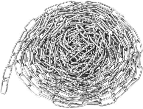 VIDETOL Metallkette, 8 meter 3mm Starke Stahlkette, Metall Ketten, Gliederkette für Schaukelkette, Garagentore, Lampenkette