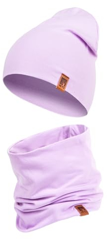 HEYO Kinder Set Beanie Mütze Schlauchschal Baumwolle Rundschal weich Mädchen Jungen Herbst Frühling Frühlingsset Herbstset