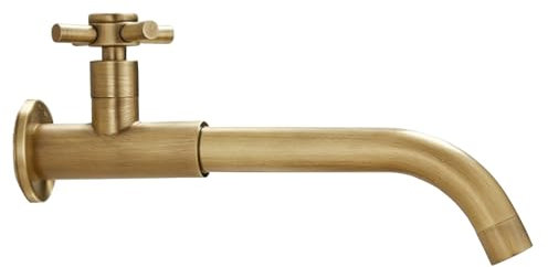 SXWYLZ Wasserhahn Bad Waschbecken Retro Kaltwasserhahn Kreuzgriff mit 360° Drehbar Spülbecken Einhebel Wand Wasserhahn Verlängerung