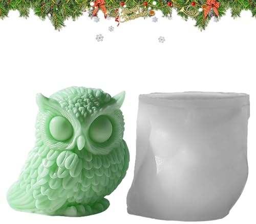 Moule en silicone pour bougie hibou, moule de moulage en forme de hibou, Moule d’artisanat de hibou réutilisable en silicone, Moule en Silicone à dégagement facile, pour décoration de moulage d'ani